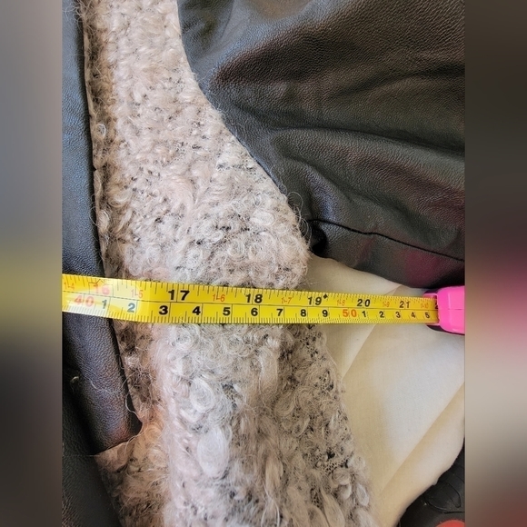 Melissa NEPTON Wool and Faux Leather  Jacket Cardigan - Picture 12 of 16